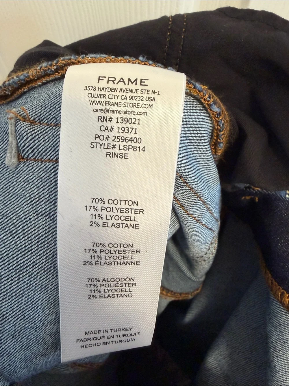 Frame Le Slim Palazzo Jeans Wide Leg Rinse Size 28